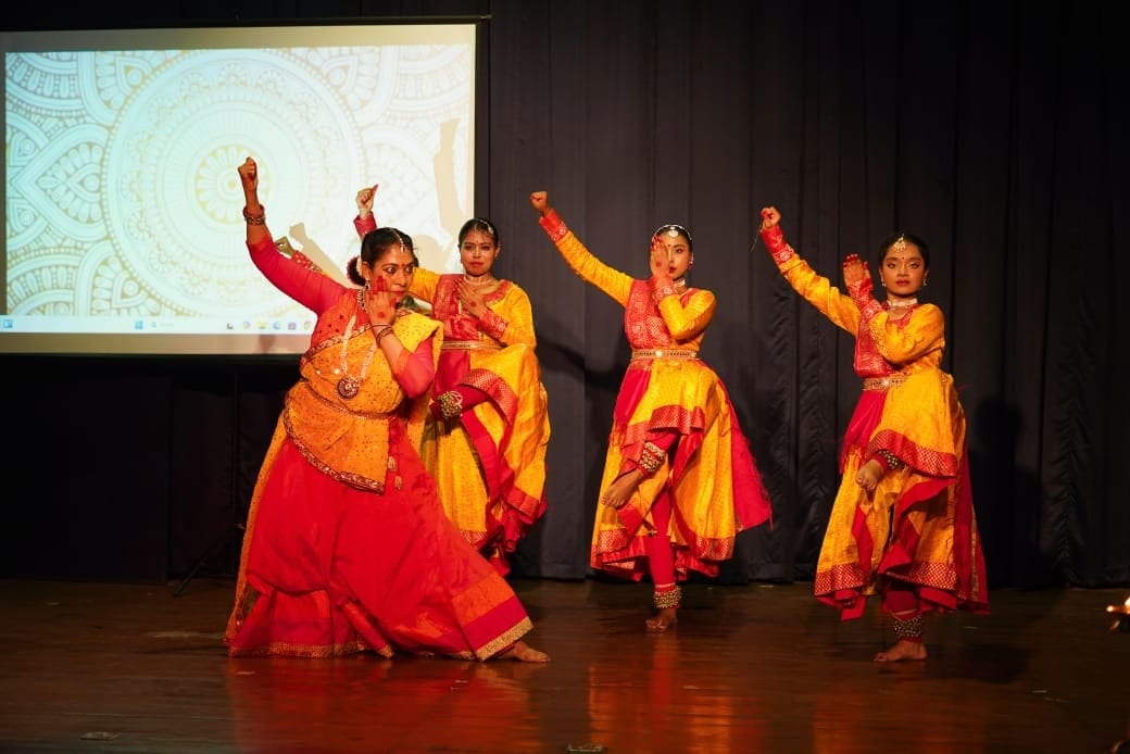 A Kathak student practising tatkar footwork